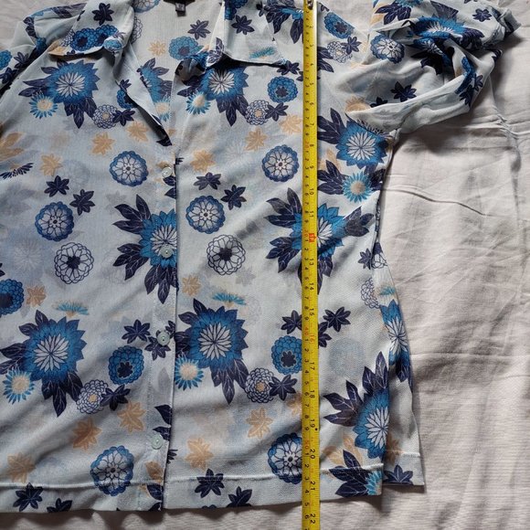 MEXX See Through Y2K Semi Mesh Women Button Up Shirt , US 8/FR L - Picture 5 of 8